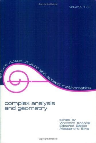 Tapa de Complex Analysis and Geometry (Lecture Notes in Pure and Applied Mathematics)