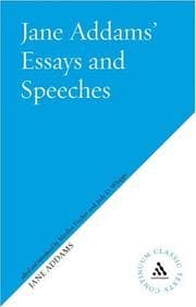 Tapa de Jane Addams' Essays and Speeches