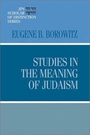 Tapa de Studies in the Meaning of Judaism