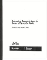 Tapa de Computing Economic Loss in Cases of Wrongful Death