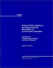 Tapa de Federal Policy Options for Improving the Education of Low-Income Students, Volume 3