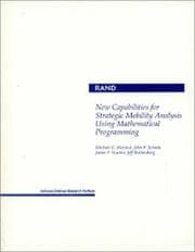Tapa de New capabilities for strategic mobility analysis using mathematical programming