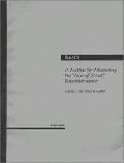 Tapa de A method for measuring the value of scout/reconnaissance
