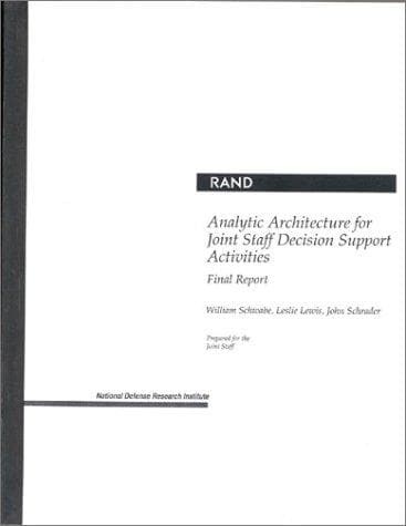 Tapa de Analytic architecture for Joint Staff decision support activities