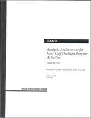 Tapa de Analytic architecture for Joint Staff decision support activities