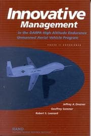 Tapa de Innovative Management in the DARPA High Altitude Endurance Unmanned Aerial Vehicle Program