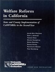 Tapa de Welfare reform in California