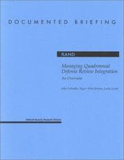 Tapa de Managing quadrennial defense review integration