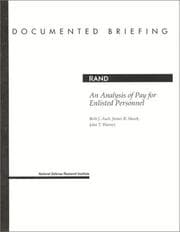Tapa de An analysis of pay for enlisted personnel
