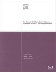 Tapa de The Effects of Third-Party Bad Faith Doctrine on Automobile Insurance Costs and Compensation 2001