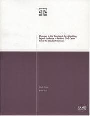 Tapa de Changes in the Standards for Admitting Expert Evidence in Federal Civil Cases Since the Daubert Decision