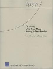 Tapa de Examining child Care need Among Military Families (Technical Report (RAND))