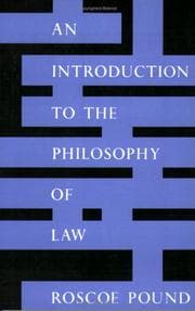 Tapa de An Introduction to the Philosophy of Law, Revised edition (The Storrs Lectures Series)