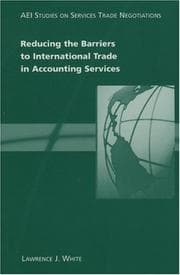 Tapa de Reducing the barriers to international trade in accounting services