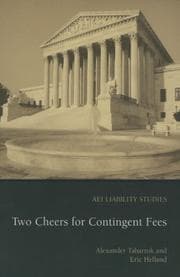 Tapa de Two Cheers for Contingent Fees