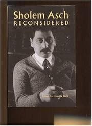 Tapa de Sholem Asch Reconsidered (The Yale University Library Gazette. Occasional Supplement)