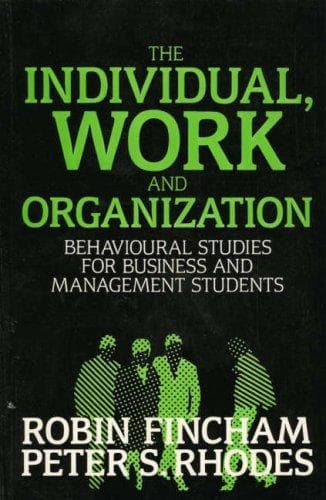 Tapa de The individual, work, and organization