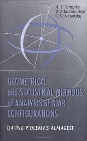 Tapa de Geometrical and statistical methods of analysis of star configurations