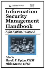 Tapa de Information security management handbook