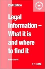 Tapa de Legal Information (Aslib Know How Guides)