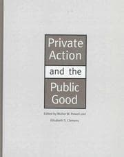 Tapa de Private action and the public good