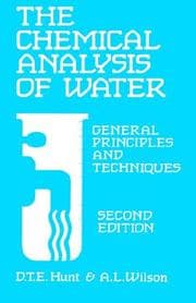 Tapa de The chemical analysis of water