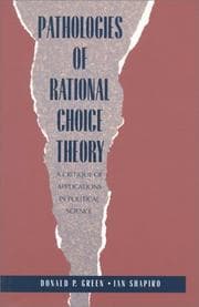 Tapa de Pathologies of Rational Choice Theory