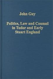 Tapa de Politics, law and counsel in Tudor and early Stuart England