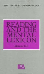 Tapa de Reading And The Mental Lexicon (Essays in Cognitive Psychology,)