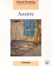 Tapa de Anxiety (Clinical Psychology: A Modular Course)