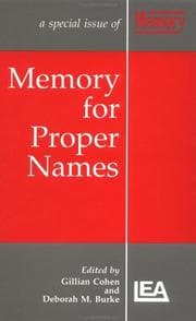 Tapa de Memory for proper names
