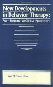 Tapa de New Developments in Behavior Therapy