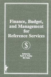 Tapa de Finance, Budget, and Management for Reference Services (Reference Librarian Series) (Reference Librarian Series)