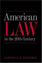 Tapa de American Law in the 20th Century
