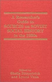 Tapa de A Researcher's guide to sources on Soviet social history in the 1930s