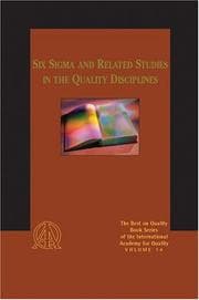 Tapa de Six sigma and related studies in the quality disciplines
