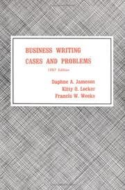 Tapa de Business Writing Cases and Problems, 1987 Edition