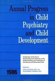 Tapa de 1986 Annual Progress In Child Psychiatry
