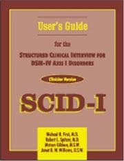 Tapa de User's guide for the Structured clinical interview for DSM-IV axis I disorders SCID-I