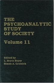 Tapa de Psychoanalytic Study of Society, V. 11