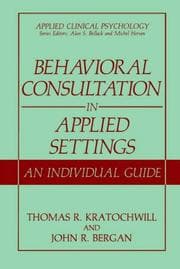 Tapa de Behavioral consultation in applied settings