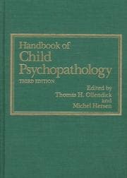 Tapa de Handbook of child psychopathology