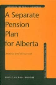 Tapa de A Separate Pension Plan for Alberta