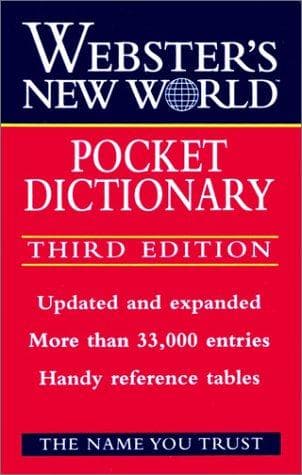 Tapa de Webster's New World pocket dictionary
