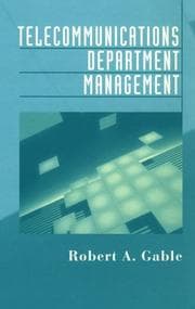 Tapa de Telecommunications Department Management (Artech House Telecommunications Library)
