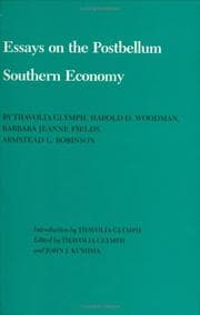 Tapa de Essays on the postbellum southern economy
