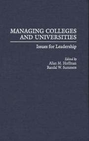 Tapa de Managing colleges and universities
