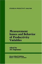 Tapa de Measurement Issues and Behavior of Productivity Variables (Studies in Productivity Analysis)