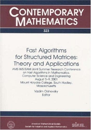Tapa de Fast Algorithms for Structured Matrices: Theory and Applications
