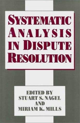 Tapa de Systematic analysis in dispute resolution